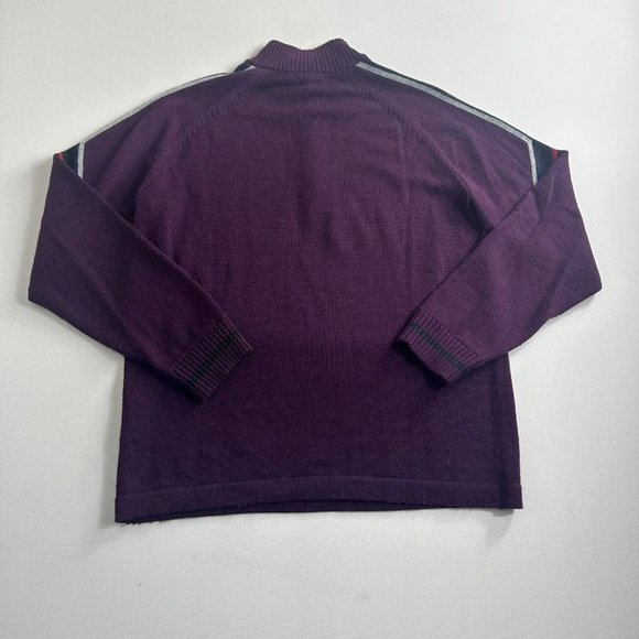 Smartwool Pullover 1/4 Zip Mock Neck‎ Sweater Wool Blend Mens Size Medium Maroon - Picture 2 of 9